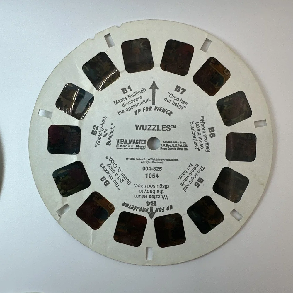 Vintage 1985 Wuzzles View Master 3 Reel Set 1054 Hasbro Sawyer Rare